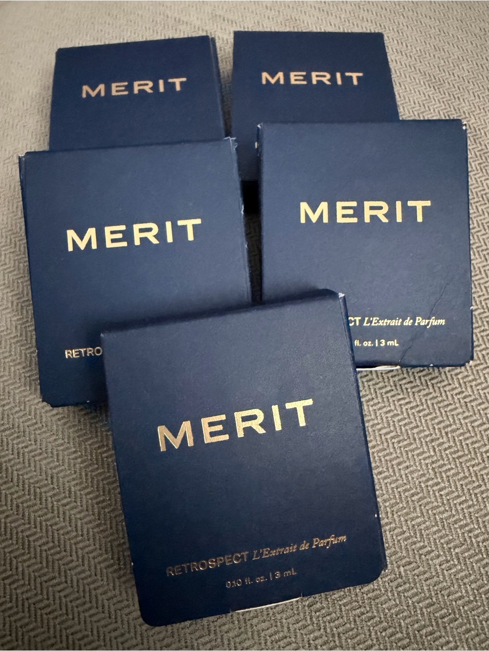MERIT - Retrospect, L’Extrait de Parfum, 3ml / 0.10 fl. oz, - Lot of (5)